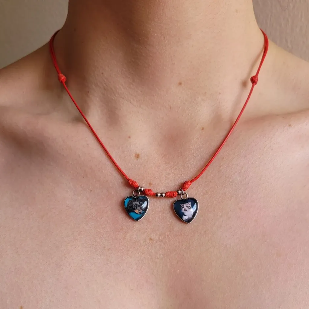 Collar CUPIDO en hilo 2 dijes