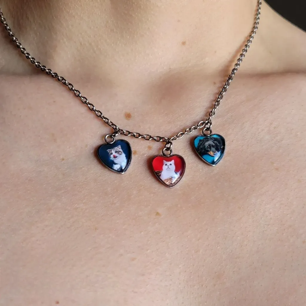 Collar CUPIDO en cadena 3 dijes