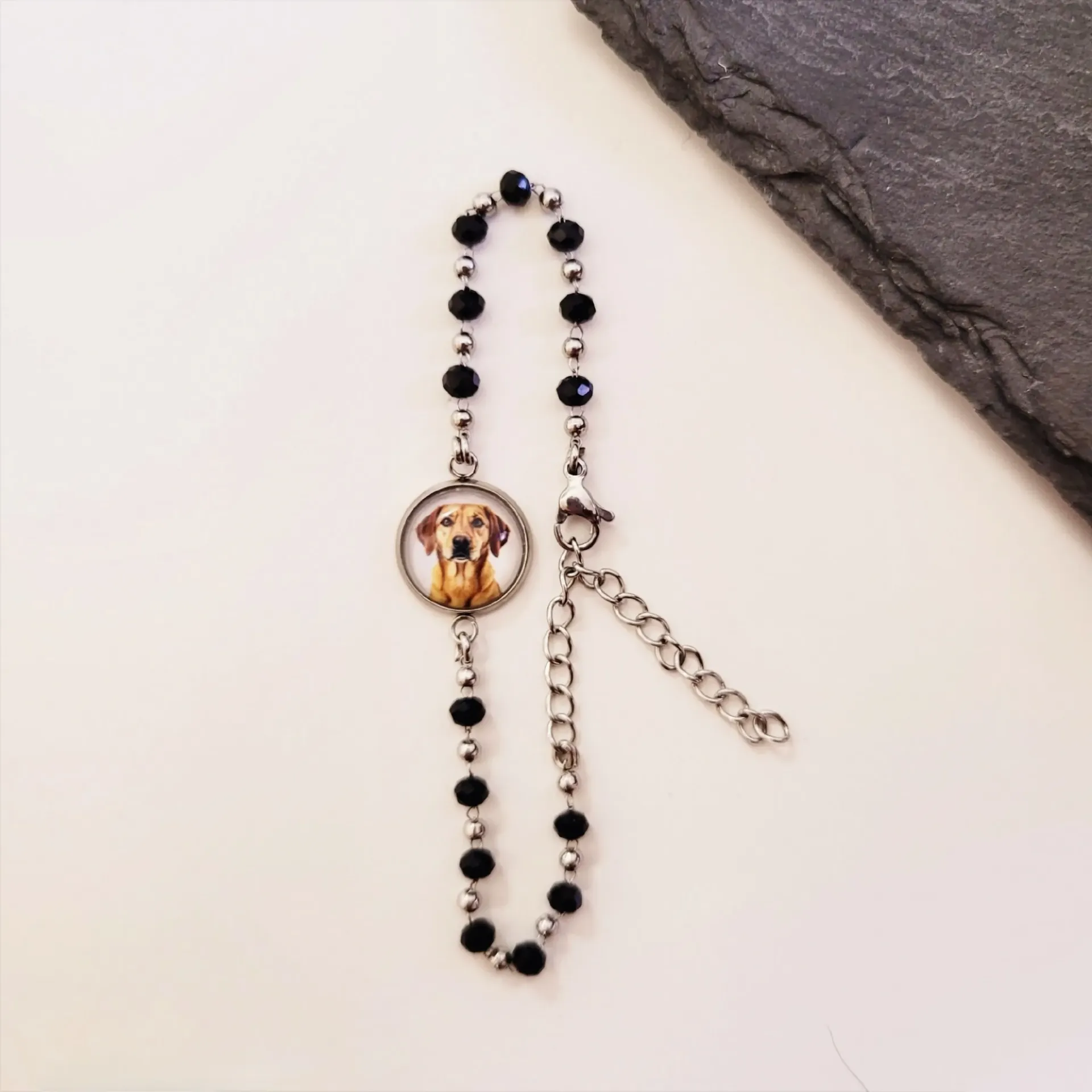 Pulsera BLACK en cadena